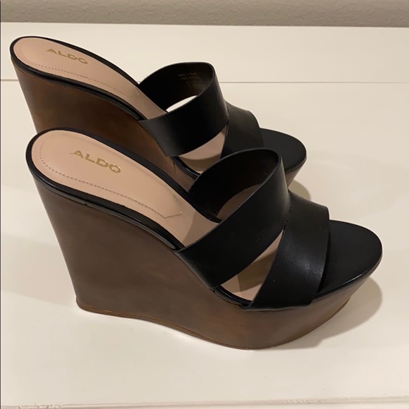 black slip on wedges